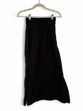 Faithfull the Brand Black Smocked Waist Skirt